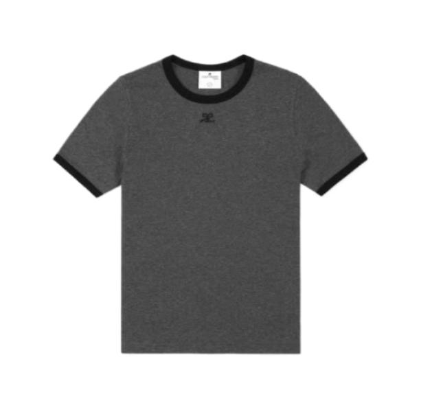 Signature Contrast Short Sleeve T-Shirt - Dark Heather Grey:Black