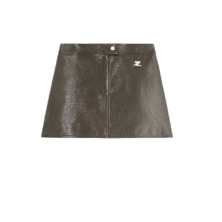 Short Vinyl Re-Edition Logo Skirt - Steel Grey