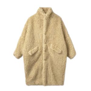 Oversized Double Fur Coat - Beige