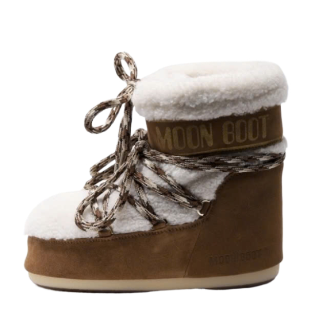 24FWLAB69 ICON LOW BROWN SHEARLING BOOTS