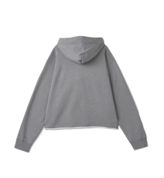 Logo Print Hoodie - Melange Grey