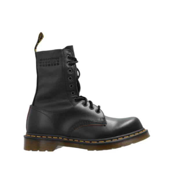 DR. MARTENS LOGO LEATHER LACE-UP BOOTS