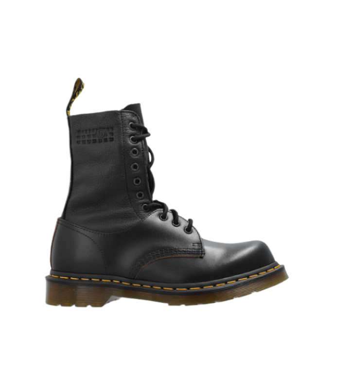 DR. MARTENS LOGO LEATHER LACE-UP BOOTS