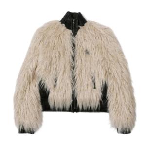 Faux Mongolian Shearling Jacket Raw