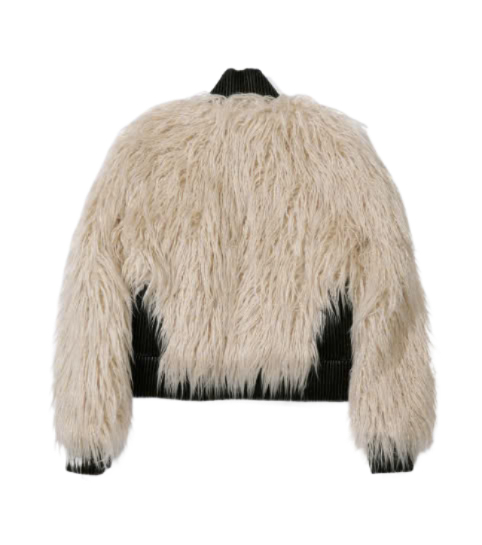 Faux Mongolian Shearling Jacket Raw