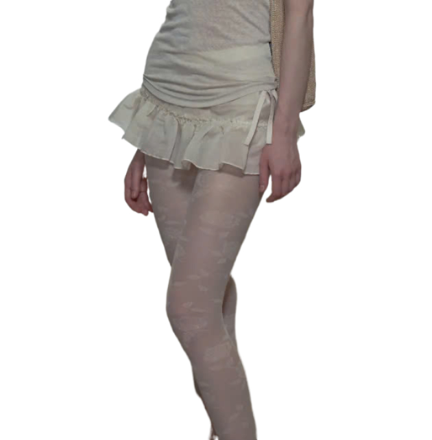 Peekaboo Micro Sheer Skirt Raw Ivory