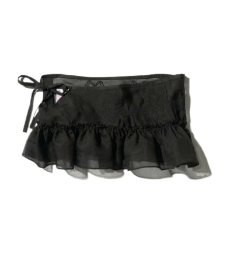 Peekaboo Micro Sheer Skirt Black Sheer