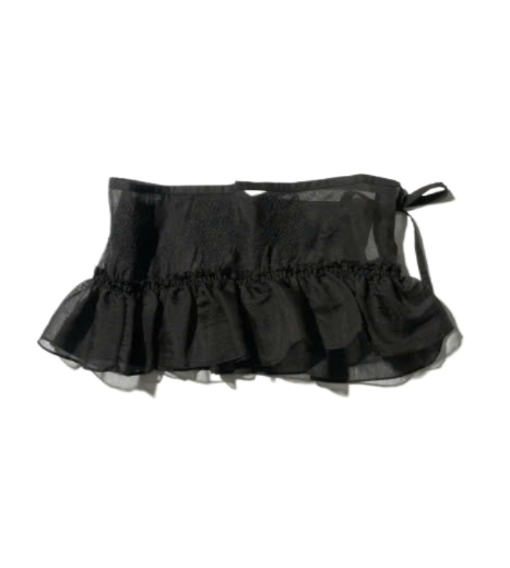 Peekaboo Micro Sheer Skirt Black Sheer