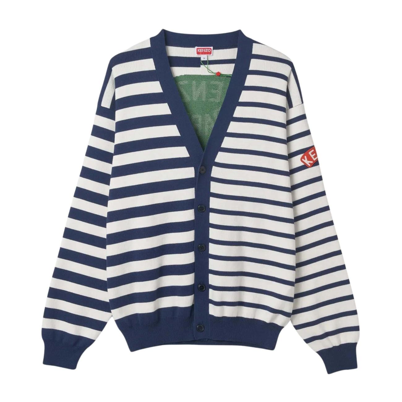 Striped Cardigan - Midnight Blue 