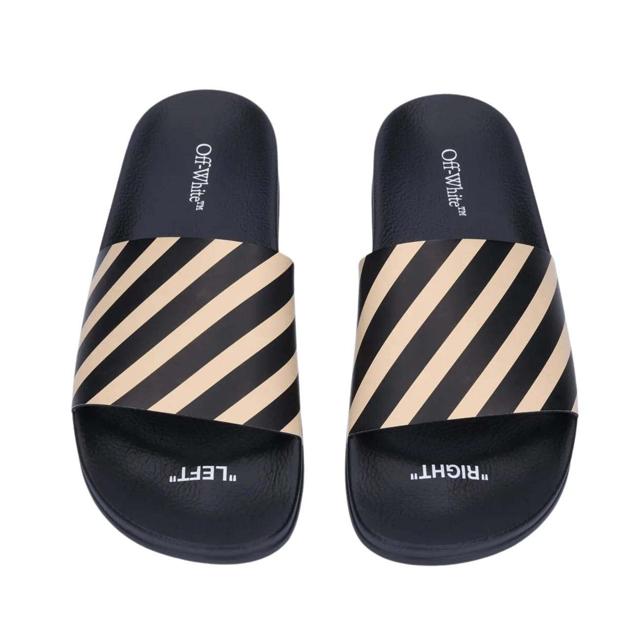 Off-White Diag-stripe print slides