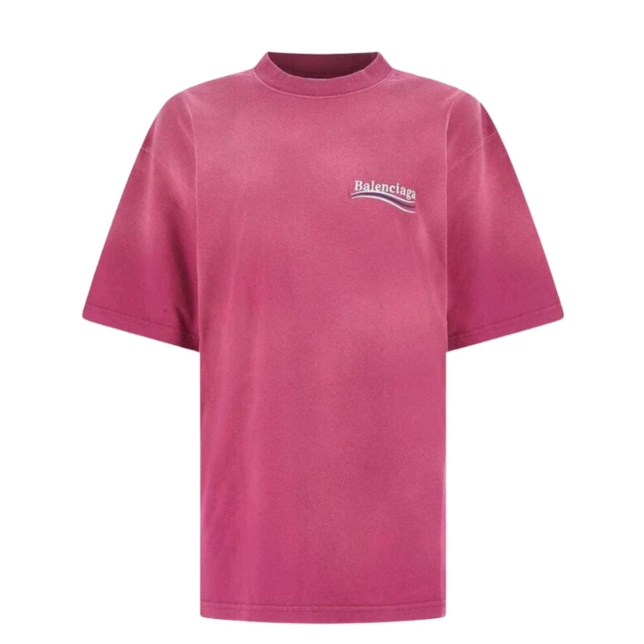 Balenciaga Political Campaign Oversized T-Shirt Dark Pink