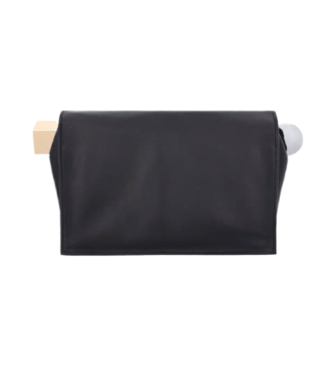 La Pochette Ronde Carré Clutch - Black