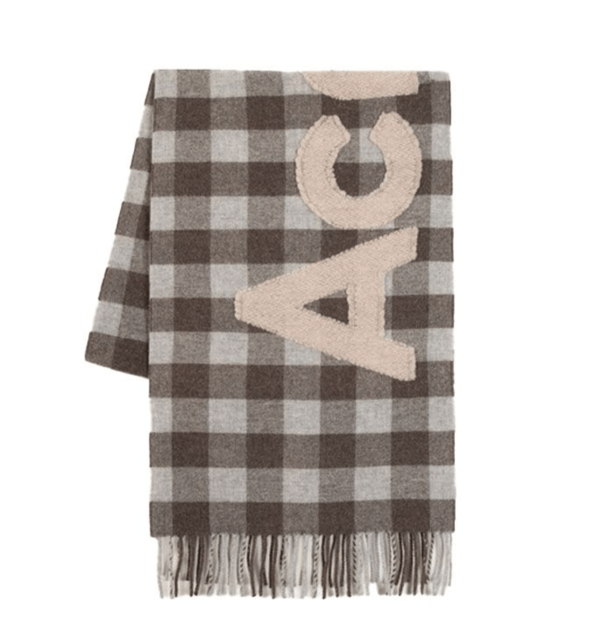 Check Logo Wool Blend Muffler