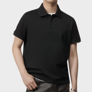 MONOGRAM POLO SHIRT IN COTTON - black