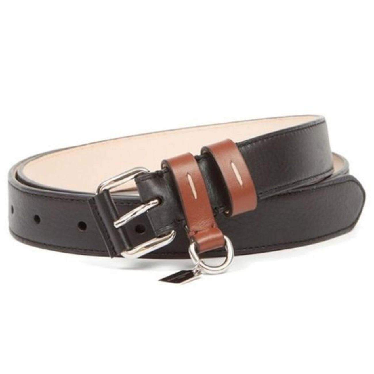 Punch hole detail calfskin belt