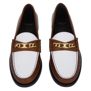 Triomphe Chain Loafer - Tan/White