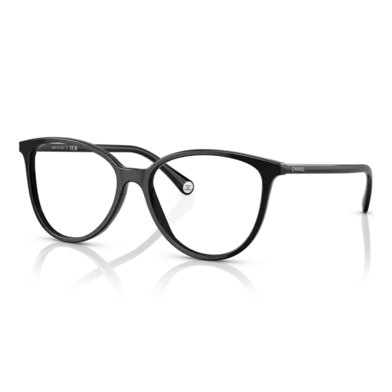 CH3446 Black Gold Oval Glasses