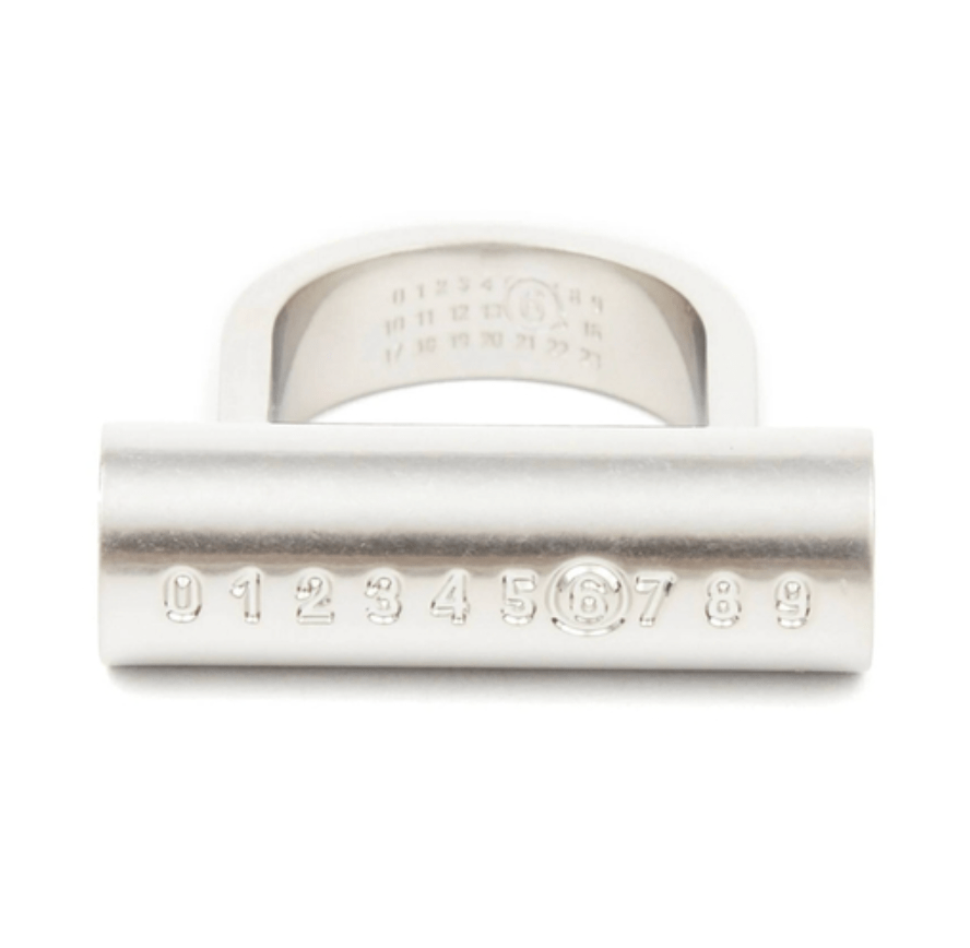 Silvertone Number Logo Ring