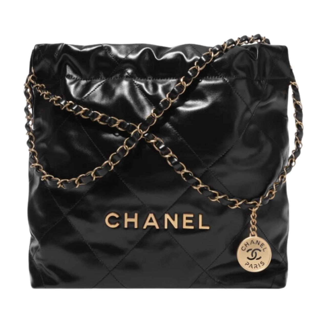 Chanel 22 Small Handbag Gold Black