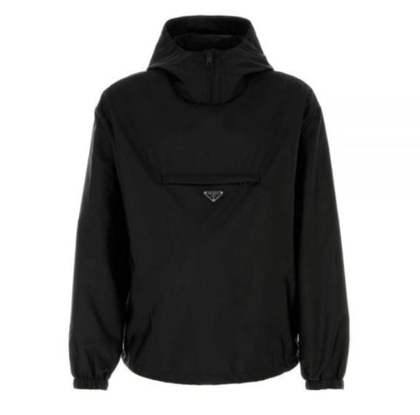 Triangle Logo Nylon Anorak Hooded Jacket