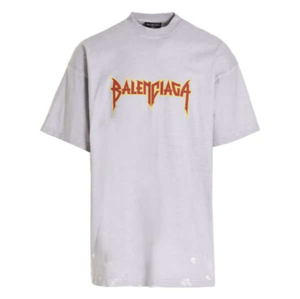 Balenciaga Metal Vintage Oversized T-Shirt White Orange