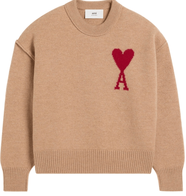 Heart Logo Jacquard Wool Knit