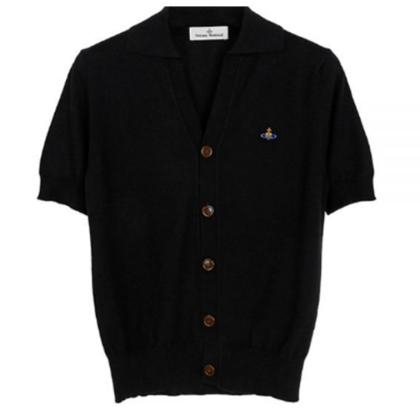 Polo Cardigan - Black