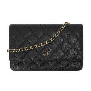 Chanel Classic Wallet On Chain - Gold Black