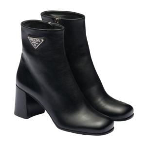 Prada Leather Booties Black