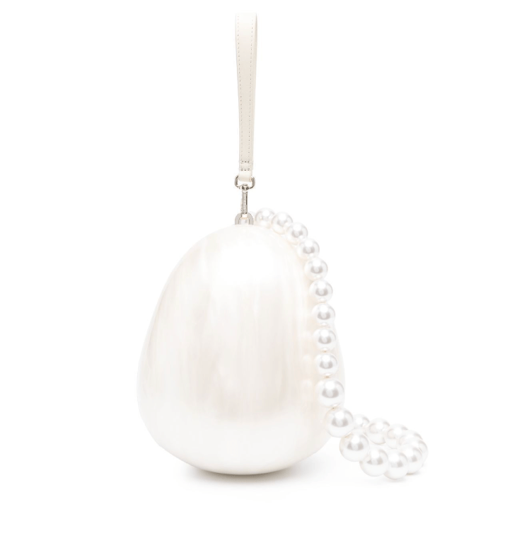 Pearl decorated egg shoulder bag