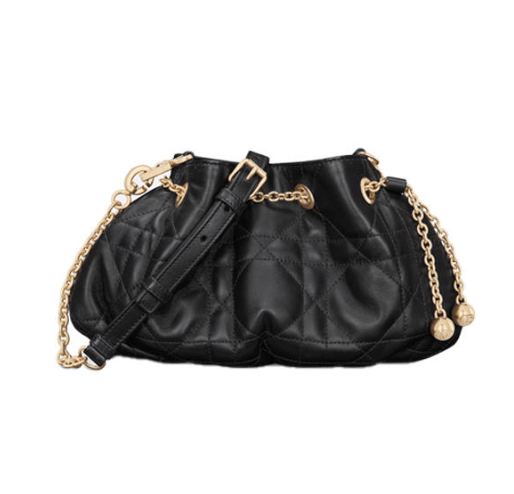 Dior Small Dior Ammi Bag Supple Macrocannage Lambskin Black