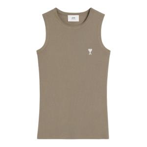 Heart Logo Embroidered Cotton Sleeveless Top