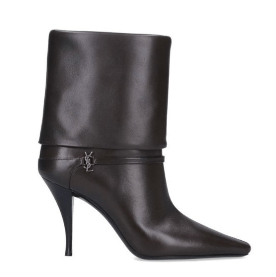 Cassandra Logo Leather Ankle Boots