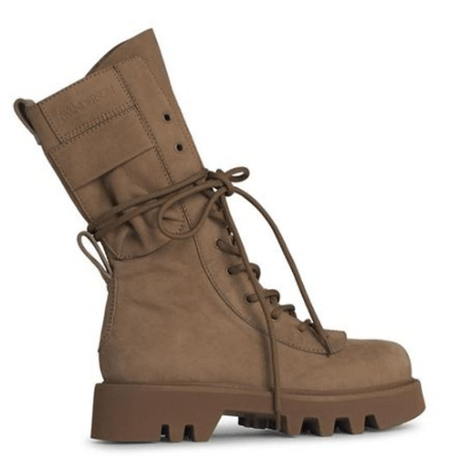 Combat leather lace-up boots