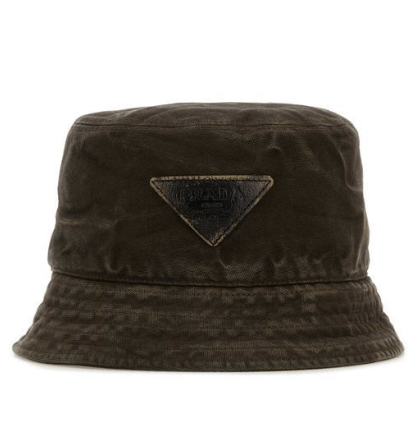 Triangle Logo Patch Cotton Bucket Hat