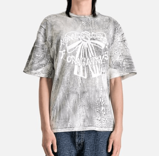 Gray Plaster Print T-Shirt