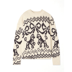 Ribbon jacquard pattern wool knit