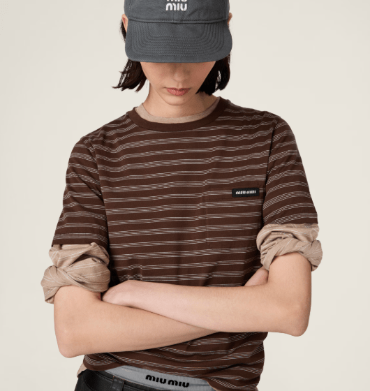 Jersey T-shirt  Cocoa Brown/White