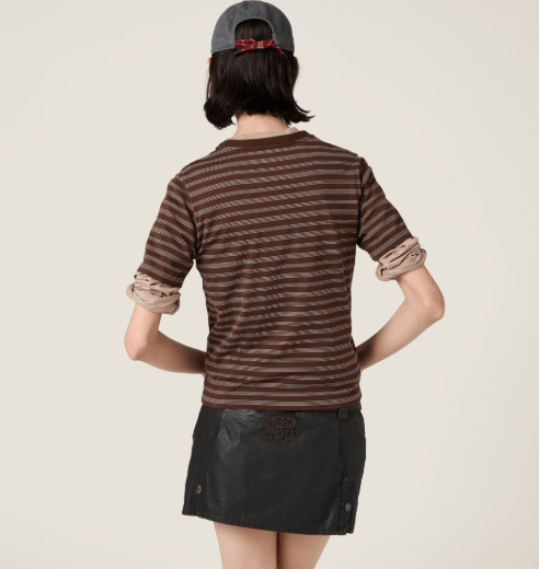 Jersey T-shirt  Cocoa Brown/White