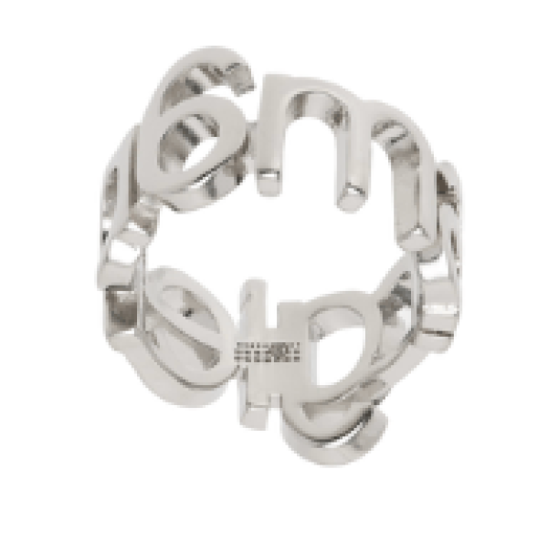 MM6 Maison Margiela Silver Letter Logo Ring