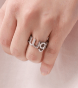 MM6 Maison Margiela Silver Letter Logo Ring