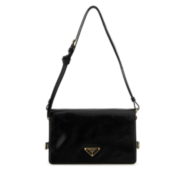 Triangle Logo Leather Crossbody Bag