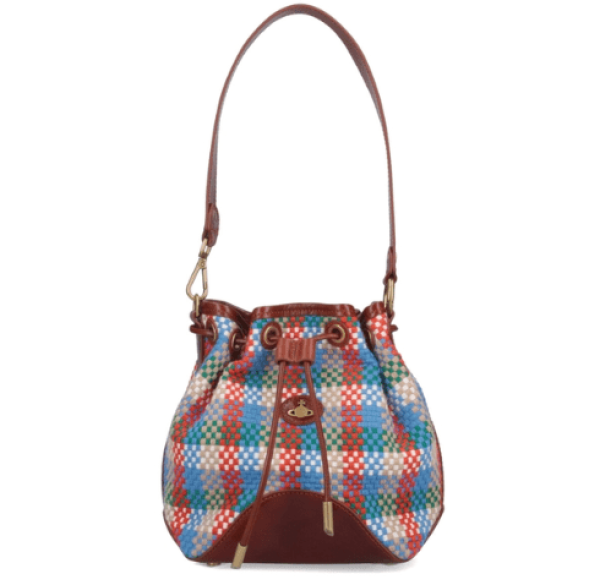 ORB logo check pattern cotton bucket bag