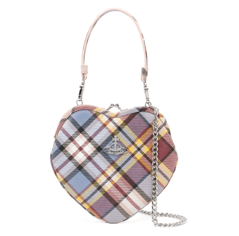 ORB Logo Plaque Check Pattern Heart Tote Bag