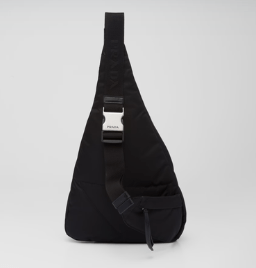 Re-Nylon and leather backpack