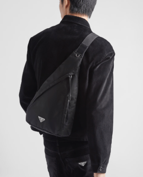 Re-Nylon and leather backpack