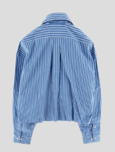 Logo embroidered striped shirt