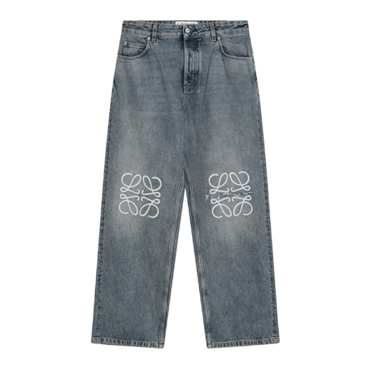 Anagram wide washed denim pants