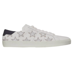 (W) Saint Laurent Court Classic SL/06 California Sneakers Silver Stars Optic White