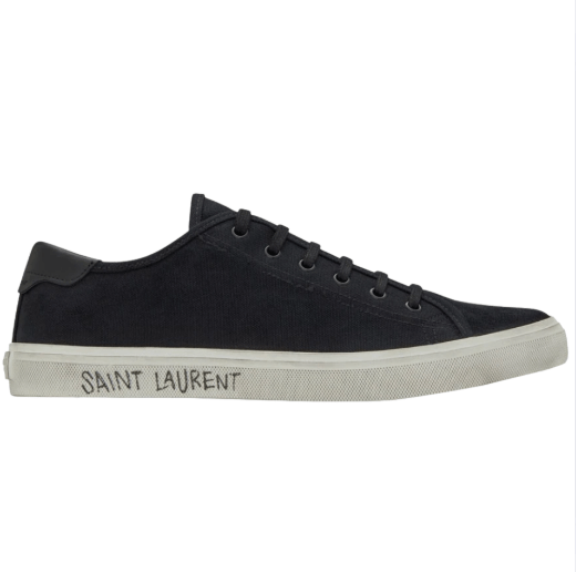 (M) Saint Laurent Malibu Sneakers in Canvas and Smooth Leather Black